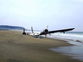 airplane in beach